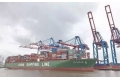 停靠汉堡港码头的"中海水星"号